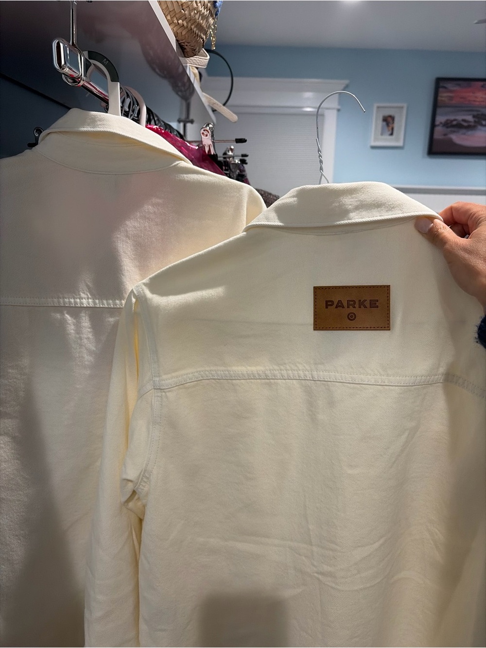 PARKE Women's Cream Jean Jacket Shacket